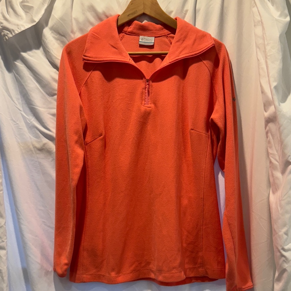 Columbia Sportswear Fleece Pullover Jacket Coral Quarter Zip - Womens‎ XL